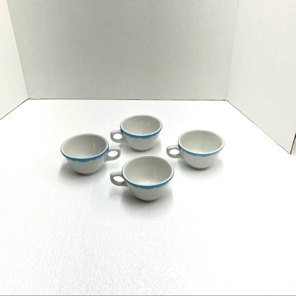 Vintage Sterling USA set of four coffee/teacups Marked with H-7 Restaurant Ware - Picture 5 of 9